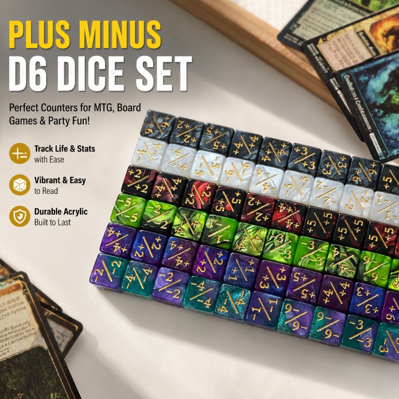 Game Token Counter - Dés de 16 mm Plus-Moins, marqueurs