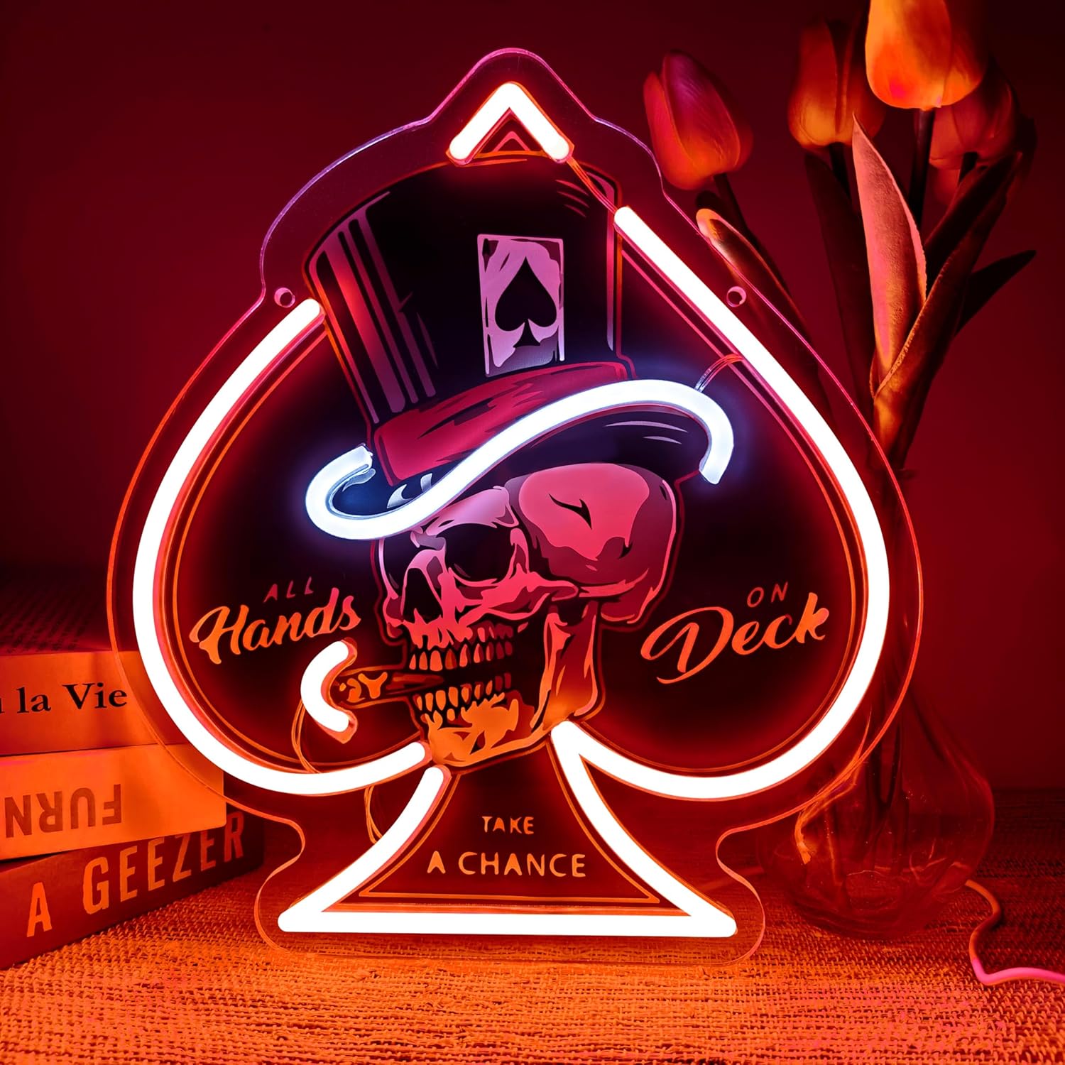Board Game Hotel - Enseignes néon LED dimmables Crâne As