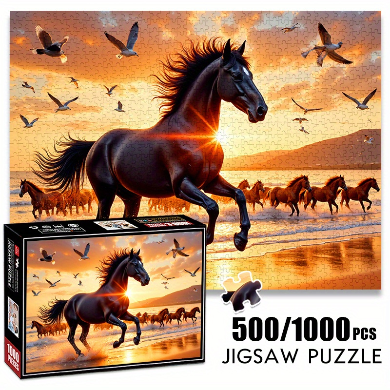 Jigsaw Puzzle Adult - Puzzle en papier 500/1000 pièces: chevaux