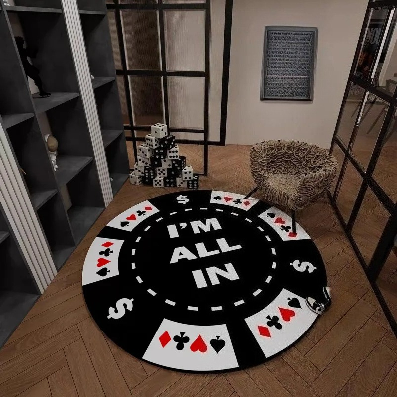 Tapis ronds à motifs de cartes - Board Game Hotel avis et prix