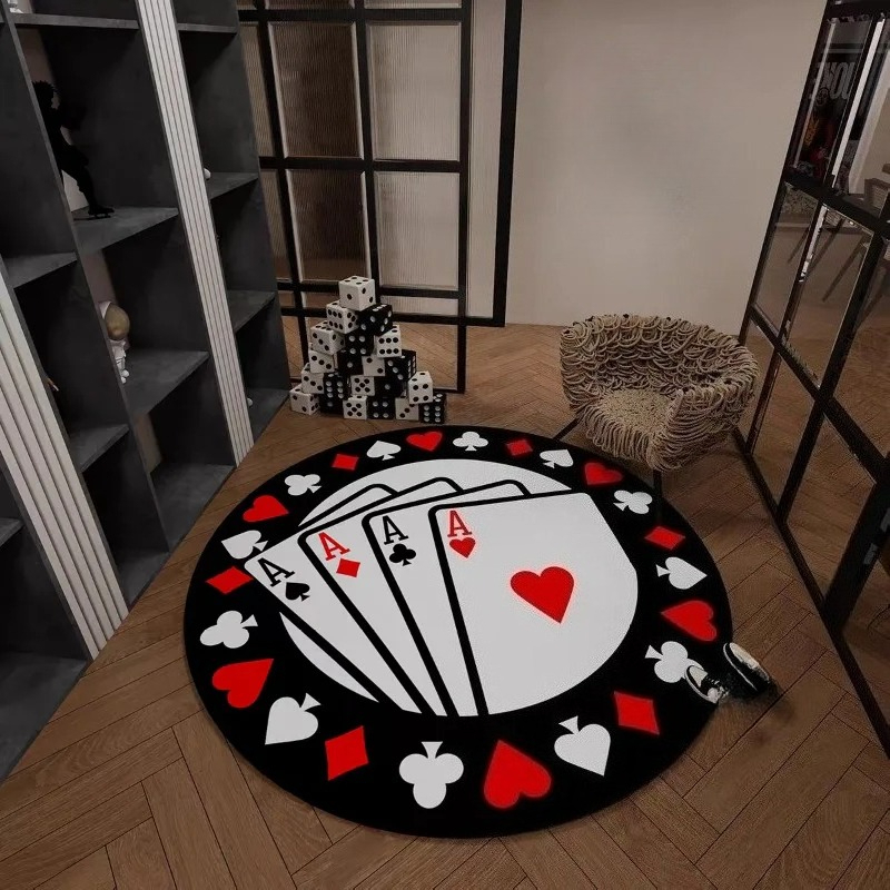 Tapis ronds à motifs de cartes - Board Game Hotel avis et prix